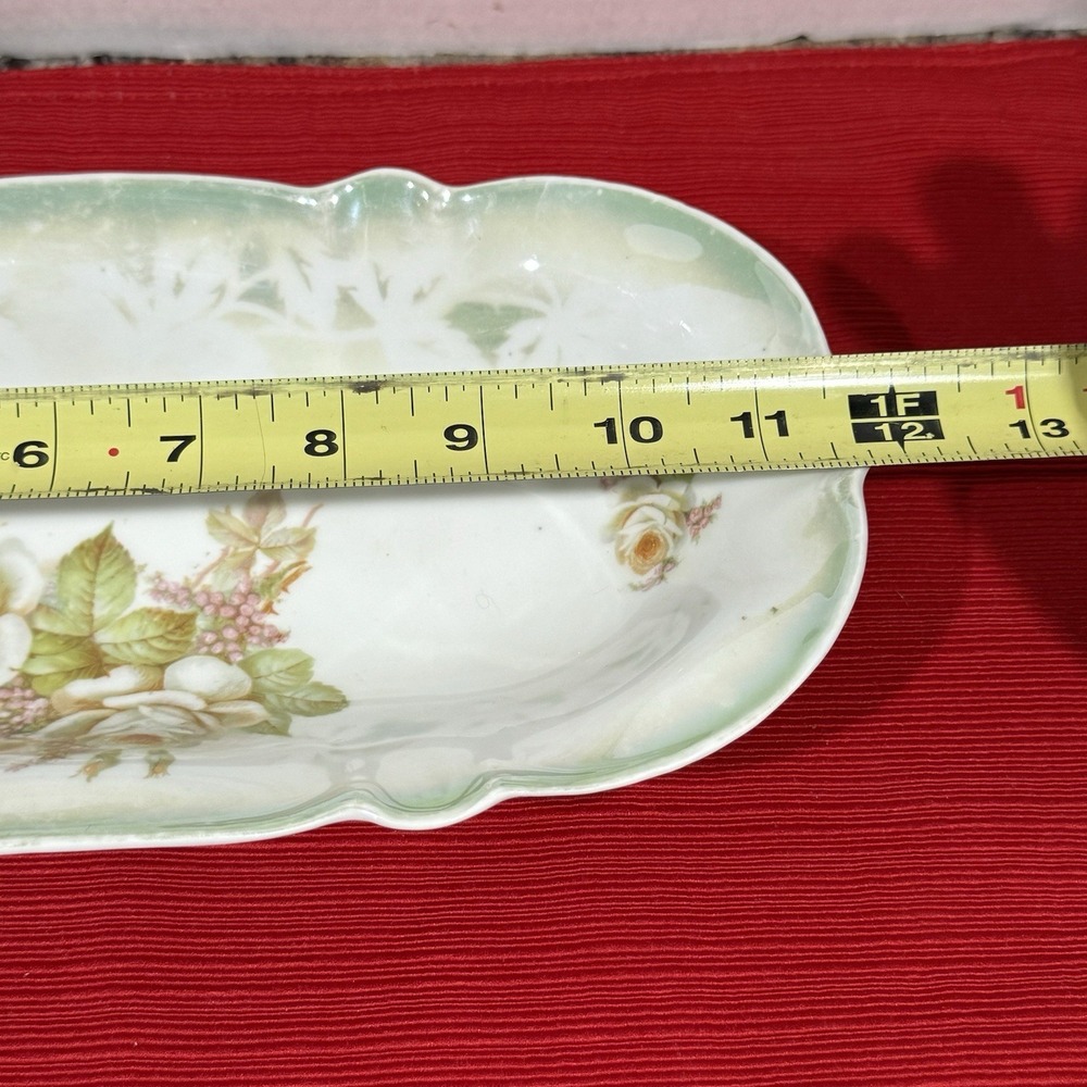 Vintage Oblong Serving Dish Porcelain China Beautiful 12" Germany - Picture 3 of 9